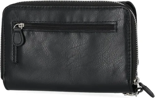 Vista 4 de MUNDI - Cartera de mano espaciosa con correa extraíble para la muñeca y función de bloqueo RFID para mujer, negro, L