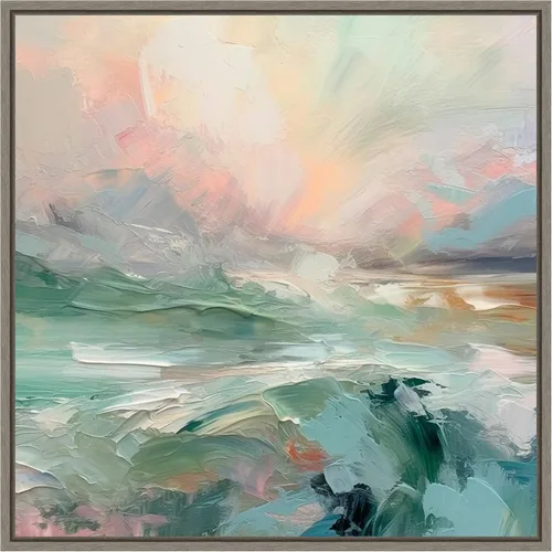 Vista 14 de Amanti Art Irena Orlov - Lienzo enmarcado para pared, 16 x 16 pulgadas, diseño de mañana rosa V, lienzo enmarcado para pared, obras de arte