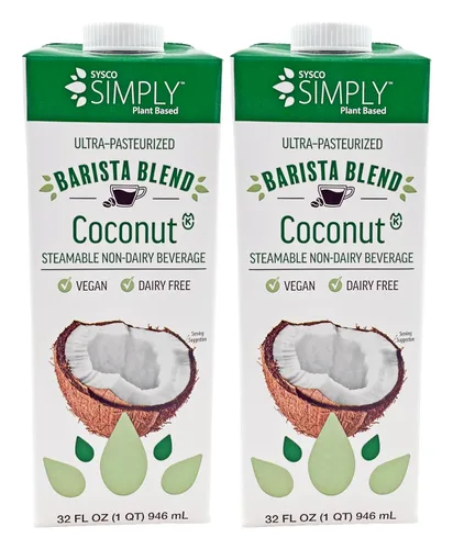 Vista 6 de Sysco Simply Plant Based Barista Blend - Leche de avena de 32 onzas líquidas, sin lácteos, Kosher, vegana y vegetariana, paquete de 2