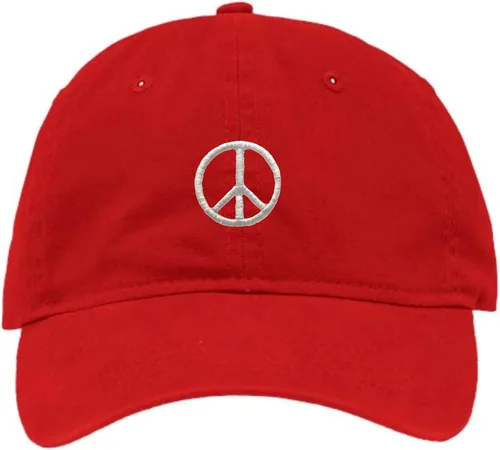 Vista 9 de Go All Out Sombrero de papá bordado con signo de paz para adultos Negro