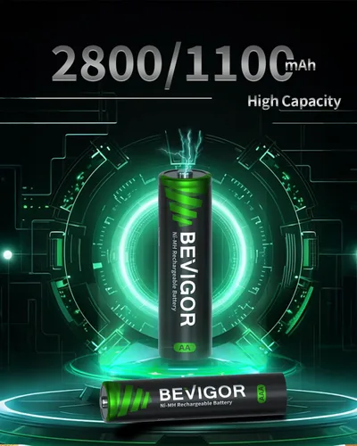 Vista 3 de BEVIGOR - Batería recargable NiMH AA AAA con cargador 8AA y 8AAA