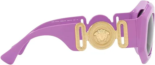 Vista 3 de Versace Gafas de sol Mujer Marco Violeta, Lentes Gris Oscuro, 56MM