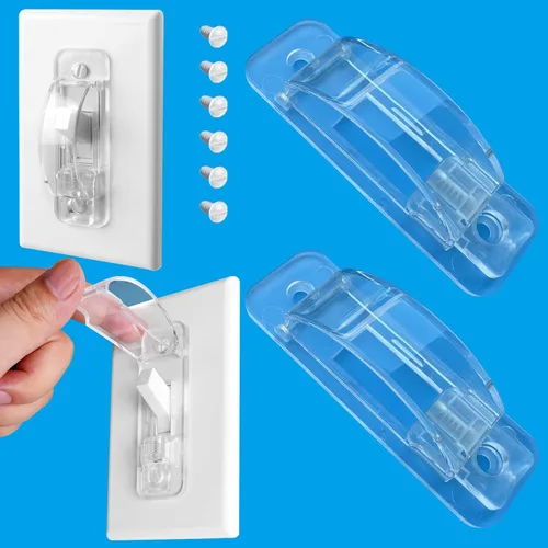 Vista 8 de 2 Cubiertas protectoras para interruptor de luz, cubierta protectora de interruptor de pared a prueba de bebés para interruptor de luz de palanca