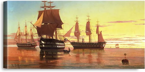 Vista 61 de A&T ARTWORK A Brisk Breeze por Willem van de velde Reproducciones de pintura de velero, impresiones en lienzo giclée para decoración del hogar, 20 x