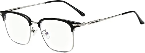 Vista 9 de Gafas de luz azul para hombre, protección ocular antifatiga ocular Flecha Plata/Negro