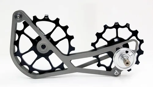Vista 2 de OSPW - Jaula de sistema de polea de gran tamaño, compatible con SRAM eTap 11S, rodamientos sellados (negro)