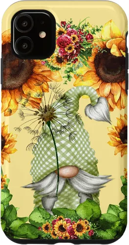 Vista 8 de Floral Sunflower Motif for Dandelion Lovers and Summer Gnome Case for iPhone 17