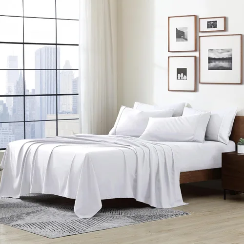 Vista 11 de Cathay Home Essentials Juego de sábanas de microfibra ultra suave, hipoalergénicas, resistentes a las arrugas, doble cepillado, color aguamarina Aqua