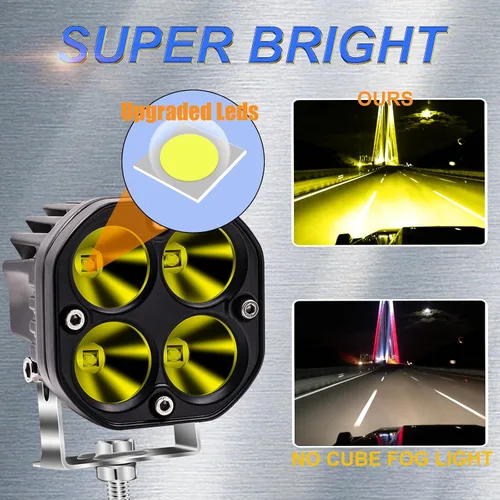 Vista 2 de Ourbest Luces puntuales, luces de cubo de conducción de 3 pulgadas para todoterreno (C, 3 pulgadas)