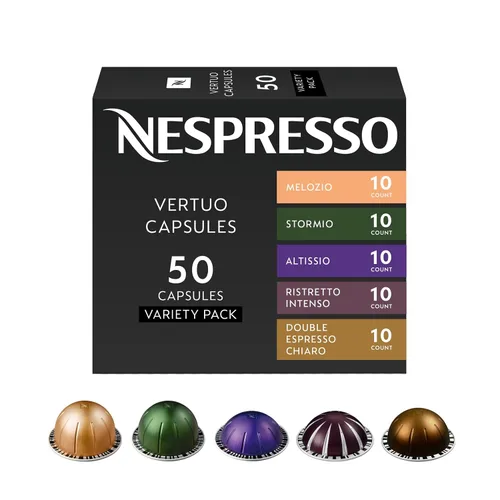 Vista 18 de Nespresso Cápsulas Vertuo, paquete variado, café tostado medio y oscuro, 30 cápsulas de café, prepara 7.8 onzas.