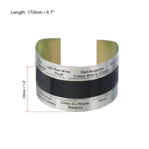 Vista 2 de PATIKIL Termómetro de botella de vino, 2 pulseras de temperatura de vino de acero inoxidable, pantalla digital de temperatura para fermentación