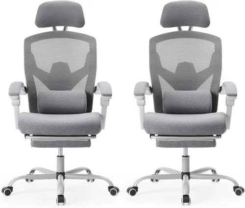 Vista 13 de Sweetcrispy Silla de escritorio para computadora de oficina, ergonómica, con respaldo alto, de malla, giratorias, con ruedas, cómodo soporte lumbar