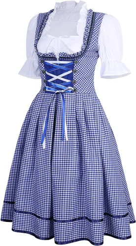 Vista 2 de GloryStar Disfraz de tirolesa alemana para mujer, para el Oktoberfest bávaro, carnaval, Halloween