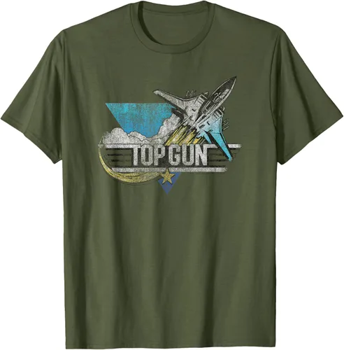 Vista 4 de Top Gun Illustrated F-14 Triangle Art Camiseta, Azul / Patchwork, S Azul Marino