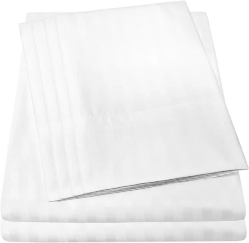 Vista 16 de Juego de sábanas de 4 piezas para camas individuales de 1500 hilos de microfibra de cepillado fino con bolsillo profundo - 1 funda de almohada
