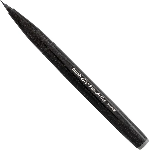 Vista 2 de Pentel Arts Sign Pen Micro Brush Gold & Silver Ink, paquete de 2 (SESF30BPXZ)