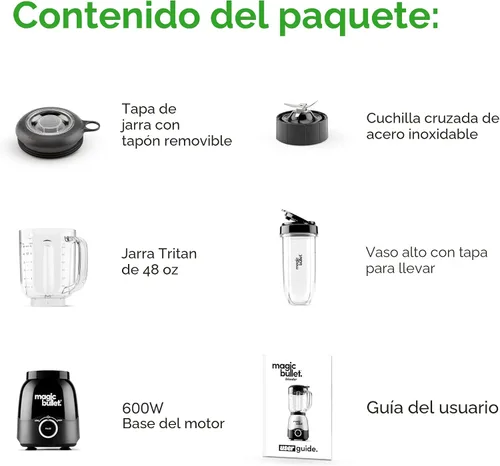 Vista 11 de Magic Bullet - Licuadora Combo, Jarra de 48 oz, Taza de Mezcla, Dial de Velocidad Simple – MBF50200AK