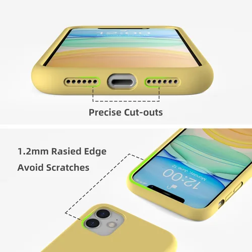 Vista 29 de Funda de silicona líquida compatible con iPhone 12 Pro Max 6.7 pulgadas, funda de gel de protección completa con forro de microfibra, funda