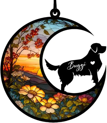 Vista 20 de Atrapasoles conmemorativos personalizados para perros Akita, nombre de perro personalizado, adorno de pérdida de perro, regalo para amantes