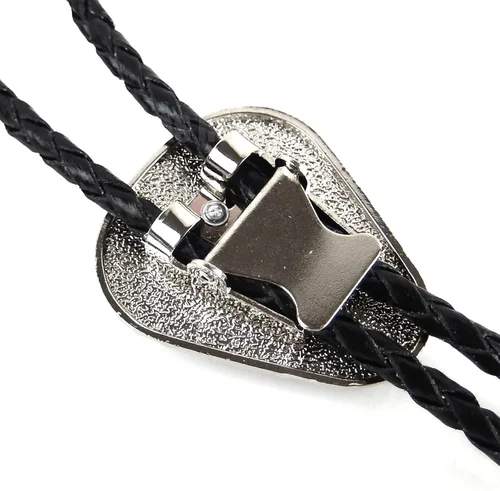 Vista 13 de Jeilwiy Corbata de bolo para hombre, corbata de vaquero occidental, collar de corbata de bolo dorado, corbata de cuero, corbata de Halloween