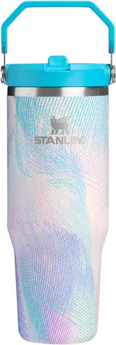 Vista 138 de STANLEY IceFlow 2.0 - Vaso con pajilla abatible con asa, 30 onzas, tapa giratoria y popote abatible, botella de agua a prueba de fugas, acero Tiza