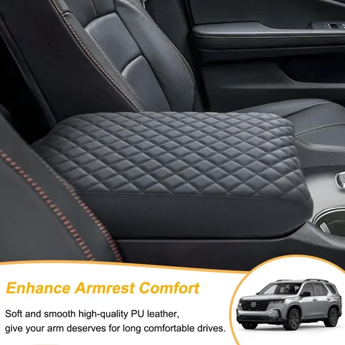 Vista 5 de Funda para Consola Central PIMCAR para Honda Pilot 2023-2025 2026, Funda para Reposabrazos Personalizada de Cuero para Interior de Honda