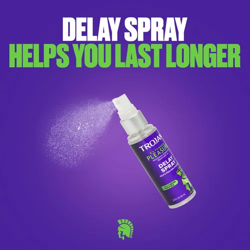 Vista 2 de Trojan Spray de retraso de placer extendido para hombres, 2.0 onzas líquidas