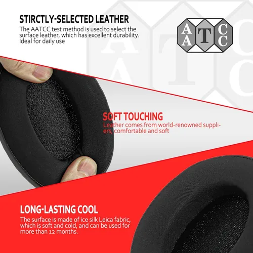 Vista 6 de Cooling-Gel - Almohadillas ovaladas grandes de repuesto para Turtle Beach Stealth ATH M50X / M40X / SteelSeries Arctis/HyperX Cloud y Alpha/Sony