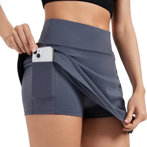Vista 5 de Blaosn Faldas fluidas para mujer, gimnasio, yoga, entrenamiento atlético, falda de golf, tenis, cintura alta, linda ropa de verano para niñas