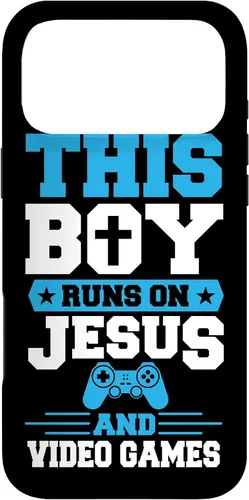 Vista 22 de This Boy Runs On Jesus and Video Games Christian Gamer Case for iPhone 17