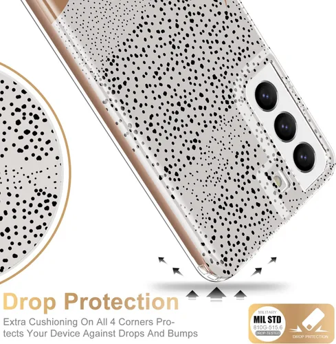 Vista 5 de Esdot Funda para Samsung Galaxy S22, Grado Militar Aprobada en Prueba de Caída de 21 pies, Cubierta Resistente con Diseños de Moda para Mujeres