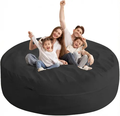 Vista 11 de HABUTWAY Silla de Puf de 2 Pies, Puf de 2' de Sillones Pequeños con Relleno, Silla de Puf en Forma de Lágrima de Terciopelo Ultra Suave con Funda