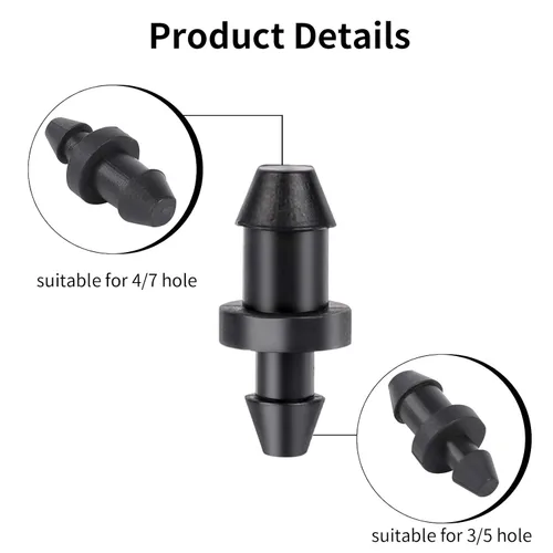 Vista 3 de 100 tapones de riego por goteo de 1/4 de pulgada, tubos de riego por goteo de 1/4 pulgadas, tapones de extremo negro para riego por goteo