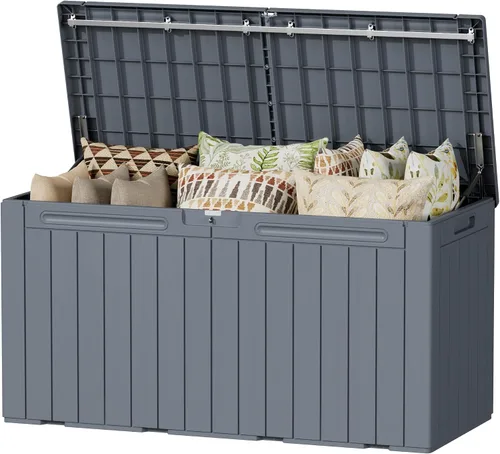 Vista 20 de Devoko Caja de cubierta de 29 galones, caja de almacenamiento al aire libre de resina impermeable Bloqueable y resistente a los rayos UV