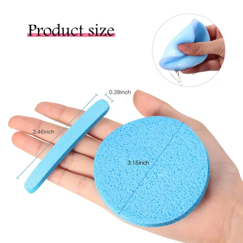 Vista 4 de Patelai 120 esponjas faciales comprimidas para esteticistas, eliminación de maquillaje facial, almohadilla de esponja de limpieza, exfoliante, spa