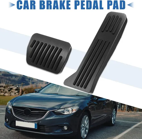 Vista 2 de X AUTOHAUX Antideslizante aleación de aluminio coche interior pedal pastillas acelerador pedal freno de gas Kit de cubierta de reemplazo para Mazda