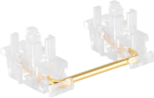 Vista 2 de DUROCK - Estabilizador de montaje de placa transparente transparente con cables chapados en oro compatible con estabilizadores de placa Cherry MX