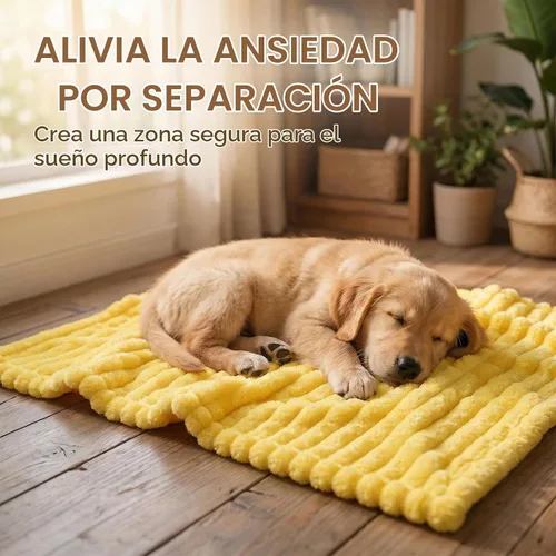 Vista 3 de Manta de apoyo emocional para perros, manta amarilla para perros (amarilla, 27 x 39 pulgadas)