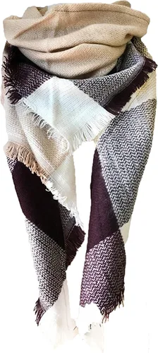 Vista 98 de Wander Agio - Bufanda envolvente con diseño a cuadros o triangular para mujer, cálida y larga, de punto, sensación de cachemira, chal