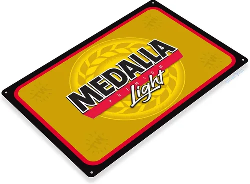 Vista 2 de Tinworld Letrero de lata: Medalla Light Beer Sign Bar Sign Retro Brewery Sign Cottage C707