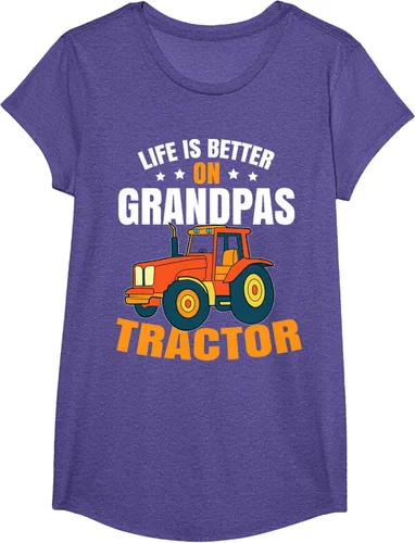 Vista 59 de Life Is Better On Grandpas Tractor Kids Farm Tractor Boy Camiseta, Negro