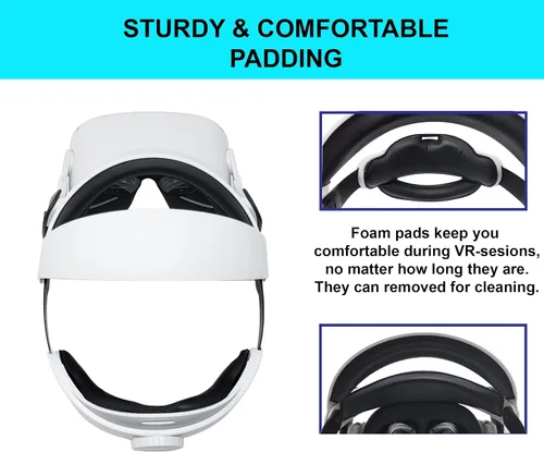 Vista 5 de TNE Diadema Halo para Oculus Quest 2 Auriculares de realidad virtual VR Accesorios de repuesto para Oculus Quest 2 Elite Head Strap Reduce