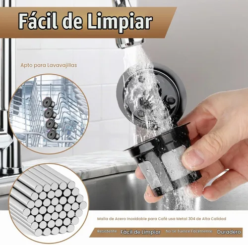 Vista 5 de K Cups reutilizables para K-eurig, paquete de 8 K Cups de cápsulas de café reutilizables, K Cup reutilizable universal para K-eurig 1.0 y 2.0