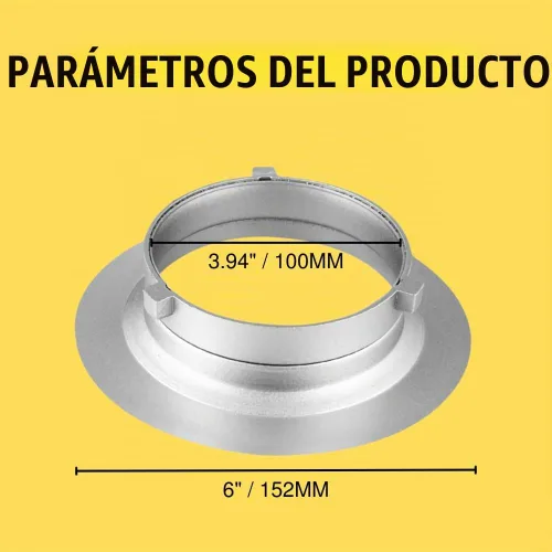 Vista 3 de Fotoconic 5.984 in / 6 pulgadas de diámetro anillo de velocidad adaptador brida Speedring Softbox caja suave para Bowens S Flash/Monolight