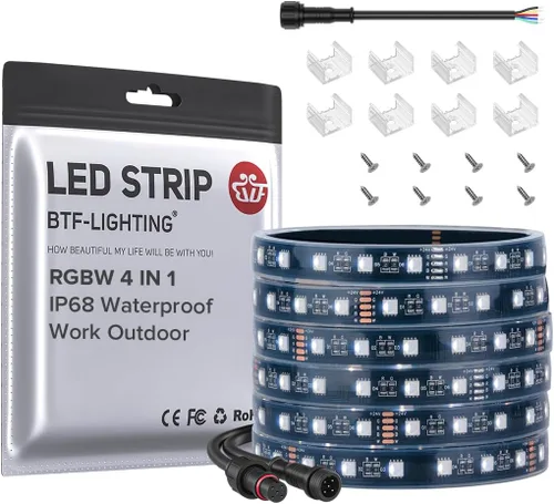 Vista 37 de BTF-LIGHTING RGBW LED Strip Cool White 16.4ft 60LED DC12V UL Listed IP30 RGB+blanco frío