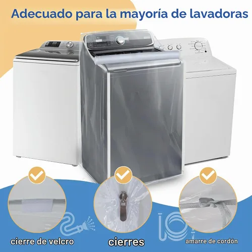 Vista 6 de Fundas para lavadora y secadora - Funda de lavadora para carga superior y carga frontal - Impermeable y a prueba de polvo con cremallera suave