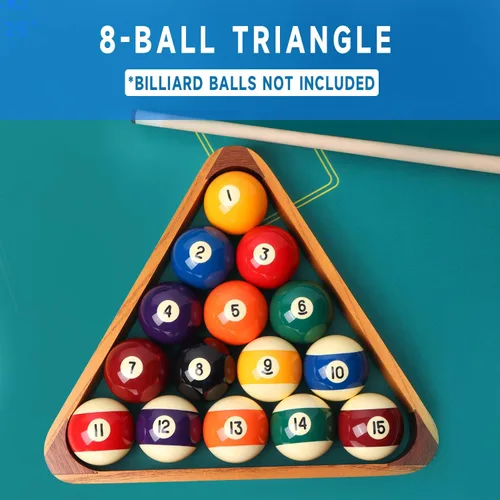 Vista 4 de GSE Games & Sports Expert Triángulo de Billar de Madera Maciza para 8 Bolas / Rombo para 9 Bolas, Porta Bolas de Billar para Bolas de Billar