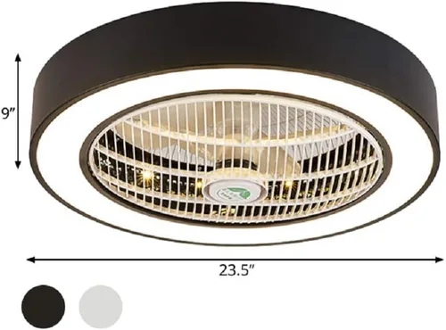 Vista 2 de Lámpara de techo LED de montaje empotrado, lámpara de techo de 23.5 pulgadas de ancho para sala de estar comedor (negro)