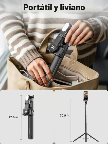 Vista 7 de AOCHUAN M3Pro 4 en 1 estabilizador de cardán para teléfono inteligente para iPhone, seguimiento de IA