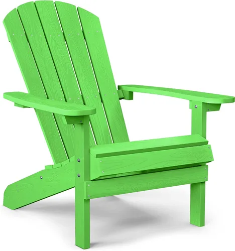 Vista 18 de YEFU Silla Adirondack de plástico resistente a la intemperie, sillas de patio con instalación fácil en 5 pasos, se ve exactamente como madera real